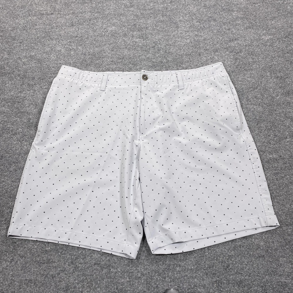 Under Armour Shorts Mens 40 White Polka Dot Chino 10in Regular Fit Pockets